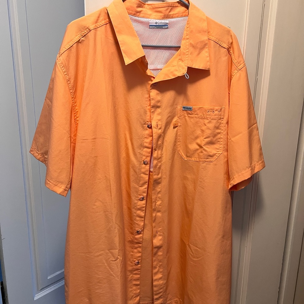 Columbia PFG Men's Orange Short Sleeve Shirt